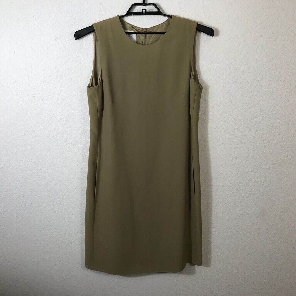 Moschino Cheap and Chic Dress Womens Size 14 Tan Brown Sleeveless‎ Rayon Blend